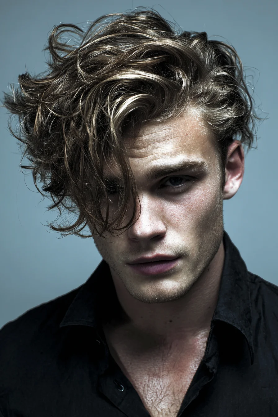 Textured Wavy Medium-Length Fringe — Messy Side-Swept Hairstyle