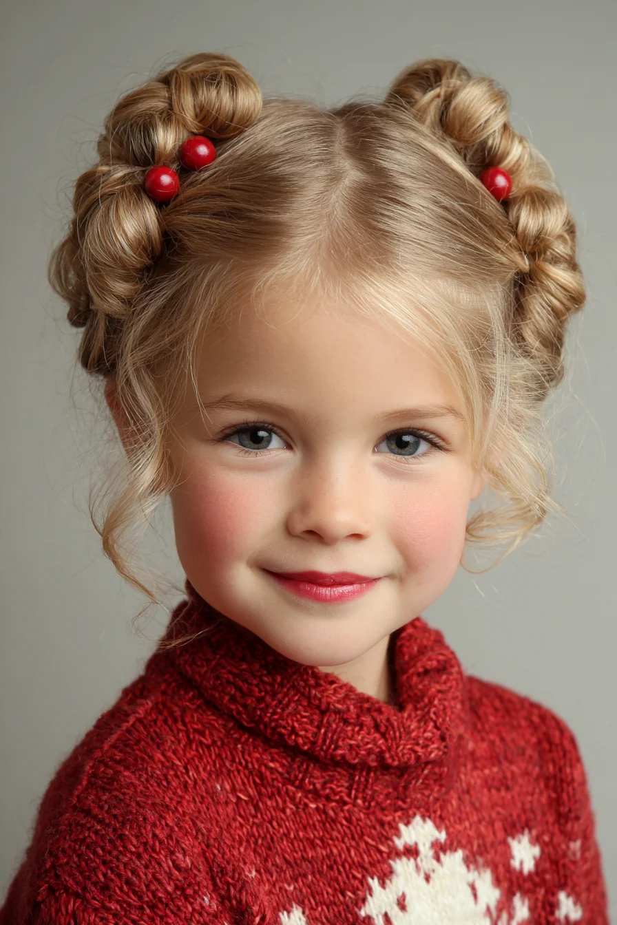 Twisted Double Space Buns with Soft Face‑Framing Tendrils
