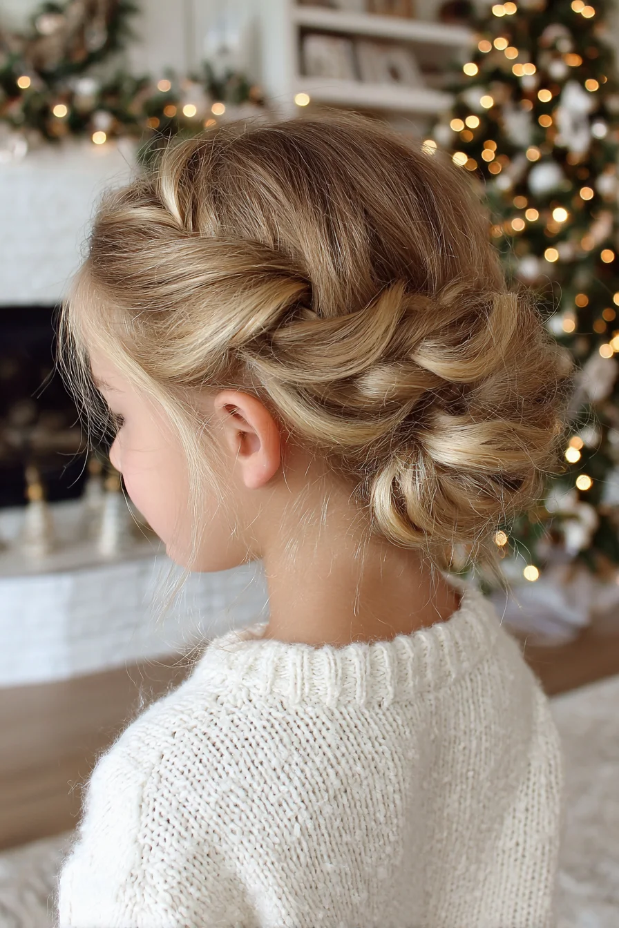 Twisted Low Bun Updo with Soft Face‑Framing Tendrils
