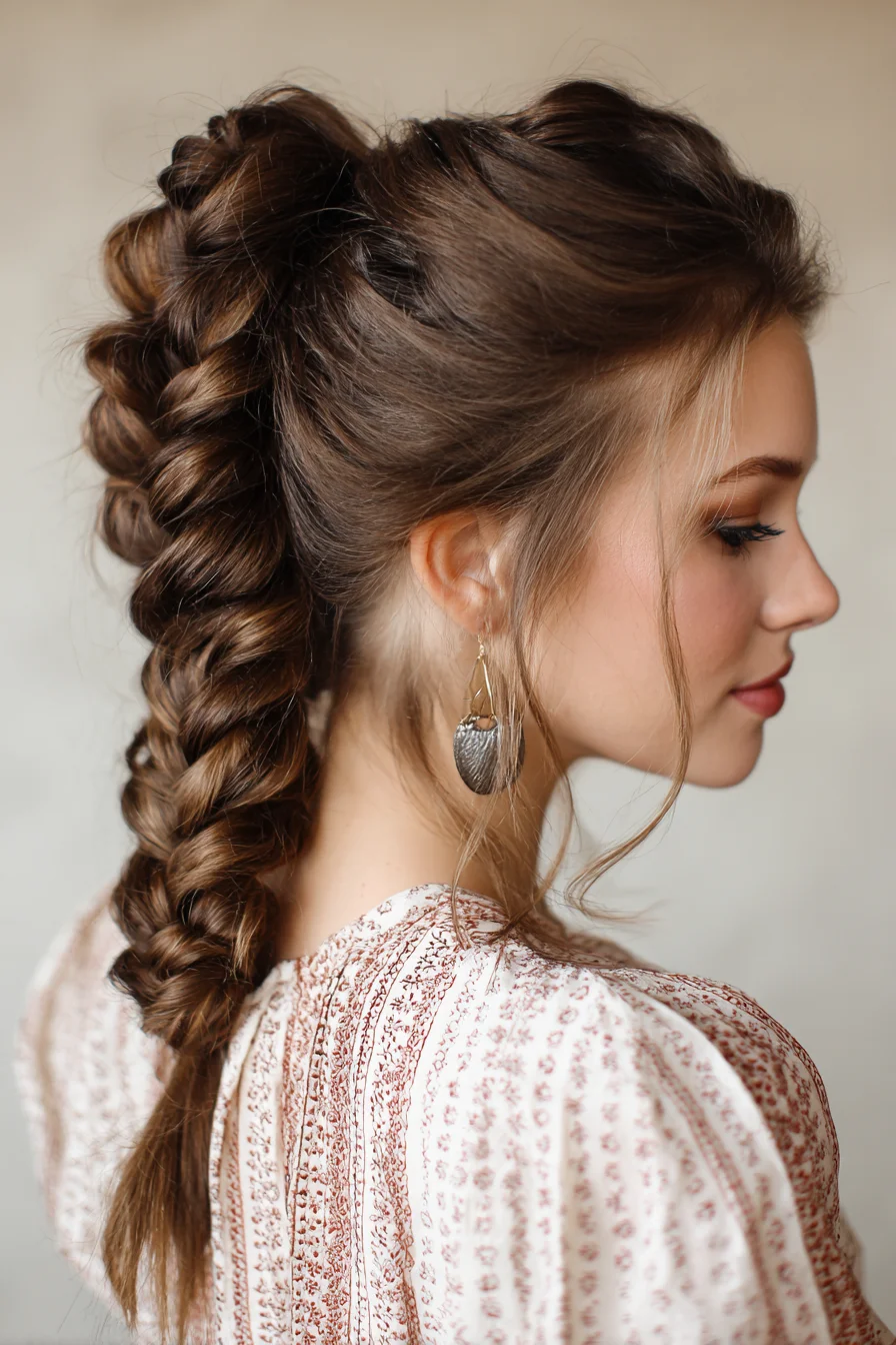 Voluminous Dutch Braid Ponytail — Textured Braid for Medium to Long Hair