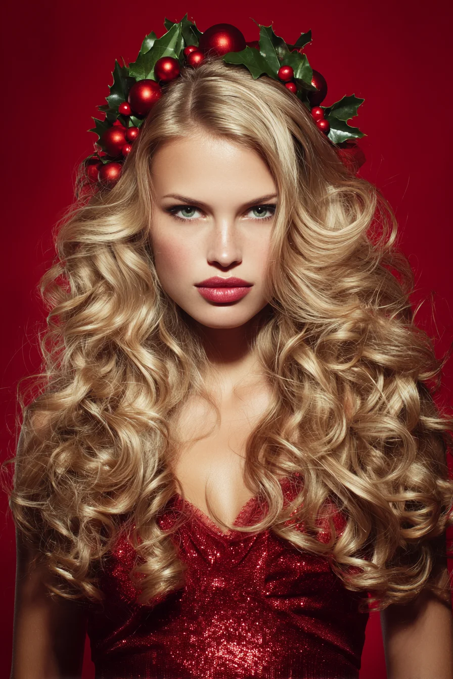 Voluminous Hollywood Waves for Long, Layered Blonde Hair