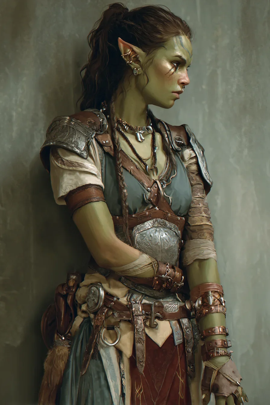 A Half-Orc Warrior Lost in Thought