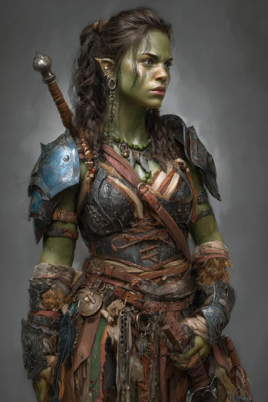 A Half-Orc Warrior Stands Her Ground