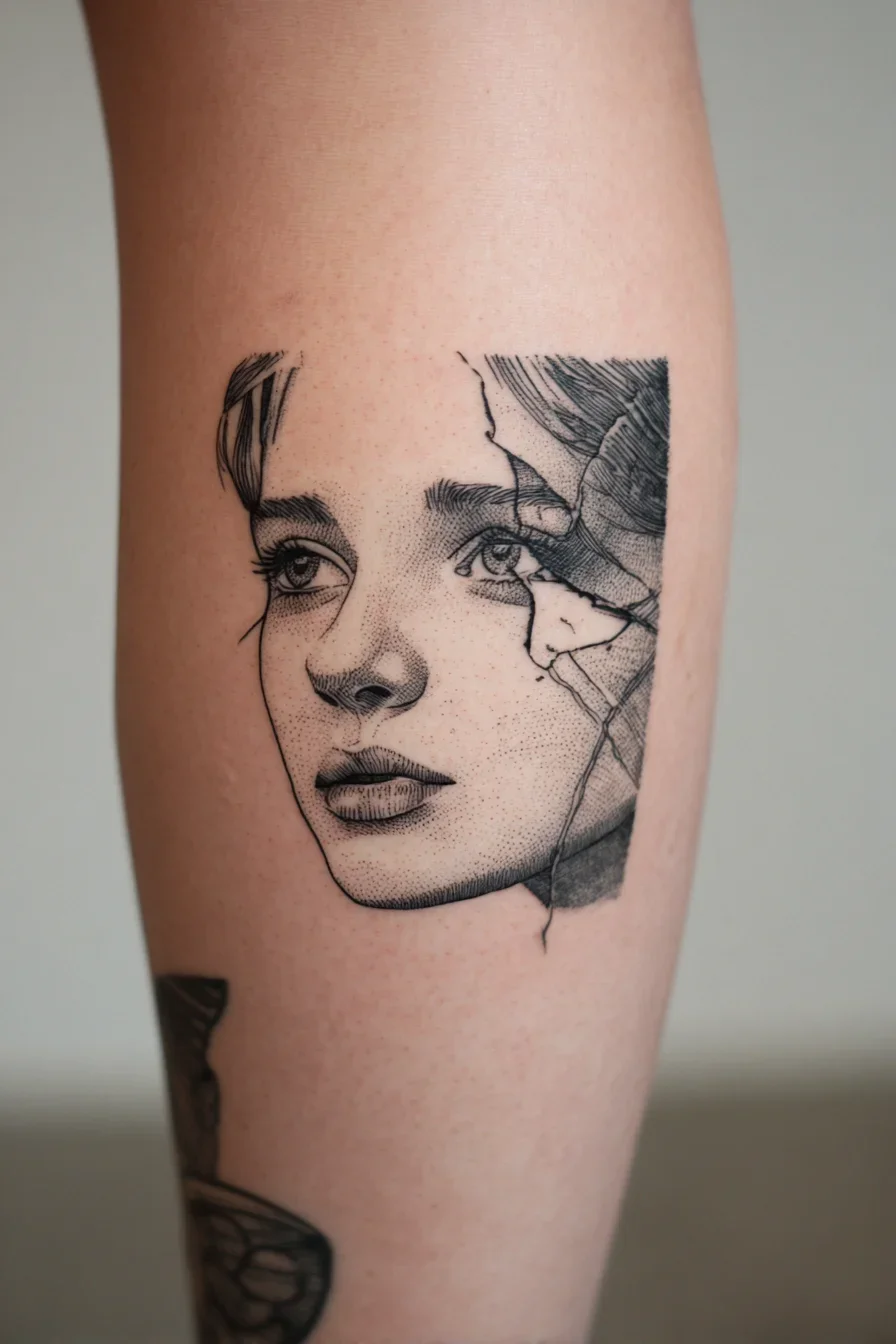 A Portrait Fractured in Ink