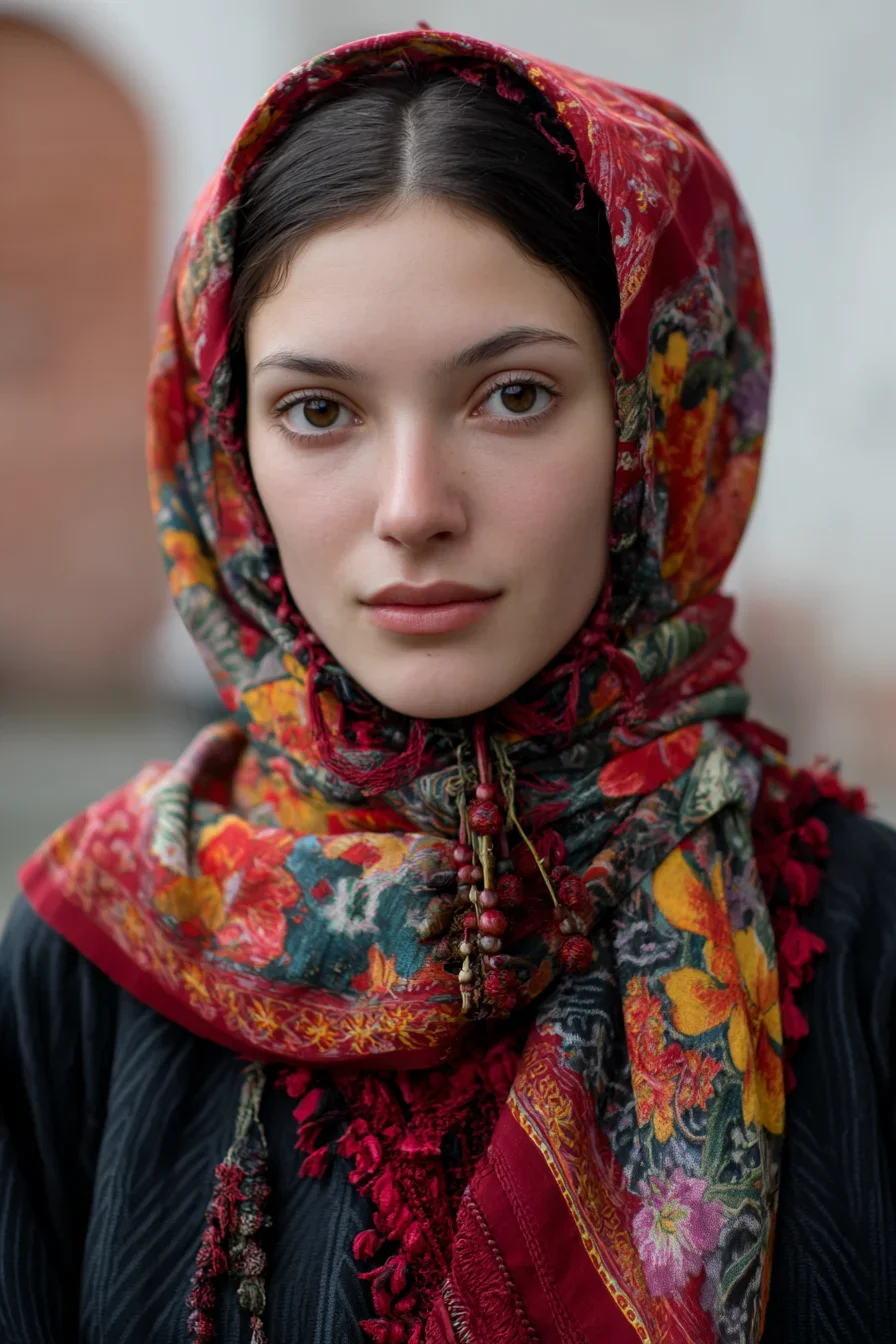 A Portrait in Floral Silk