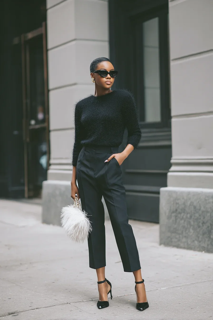 All Black With a Feathered Twist