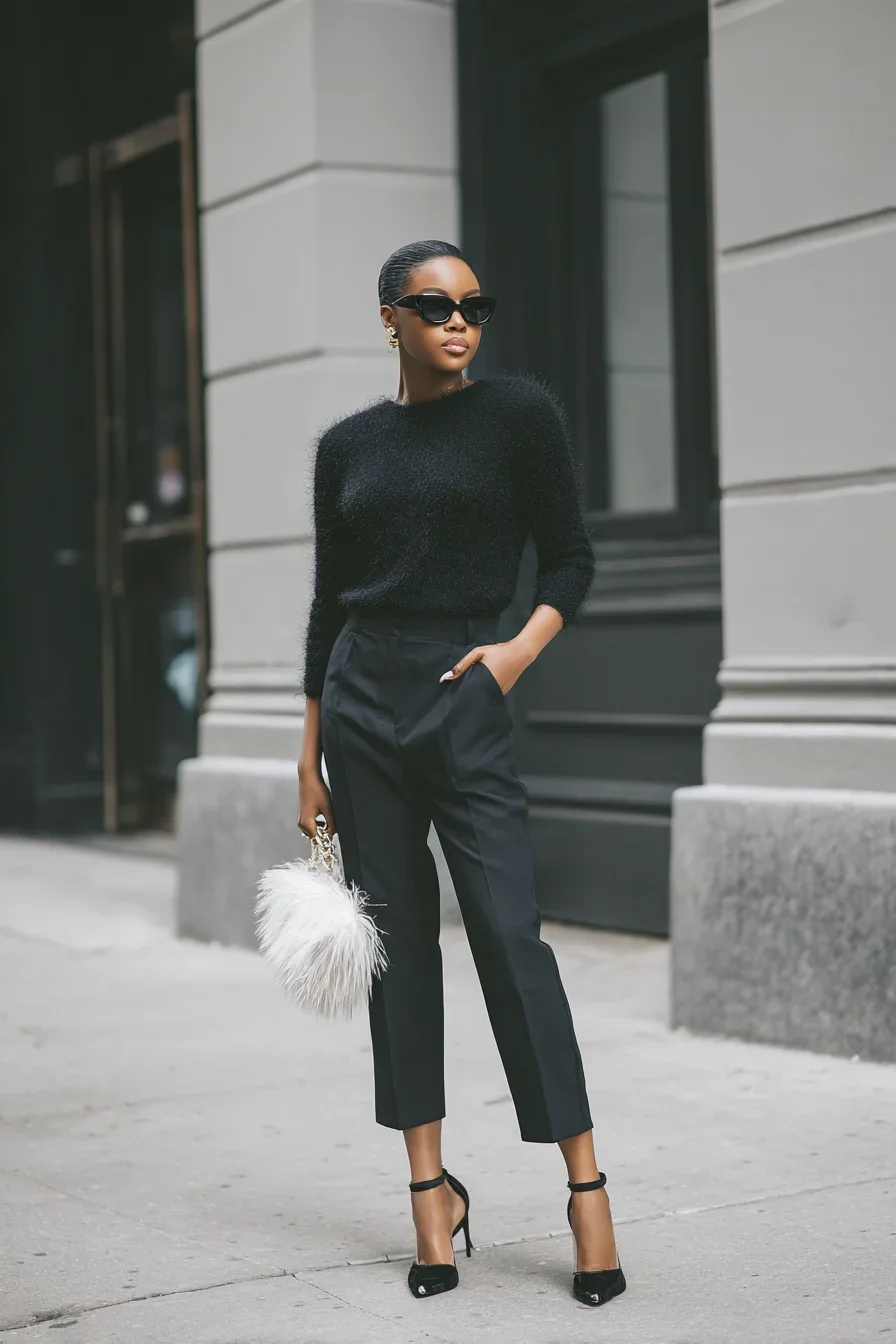 All Black With a Feathery Twist