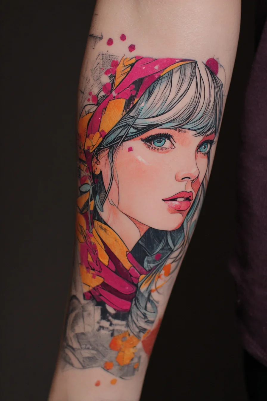 Anime Portrait in Vivid Color