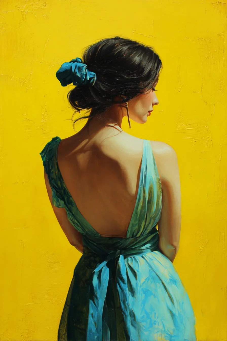 Blue Silk Against Golden Light