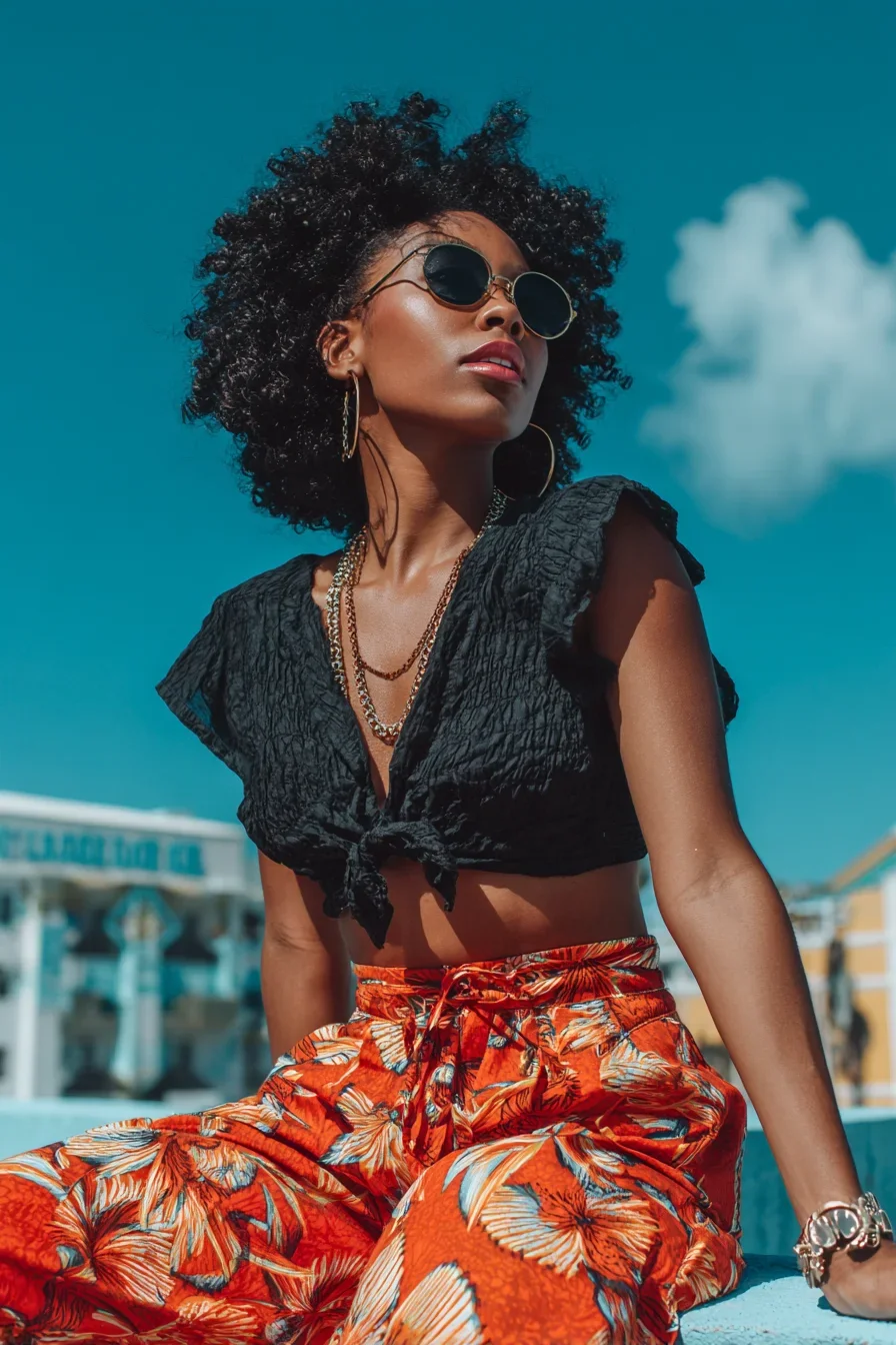 Bold Prints Under a Caribbean Sky