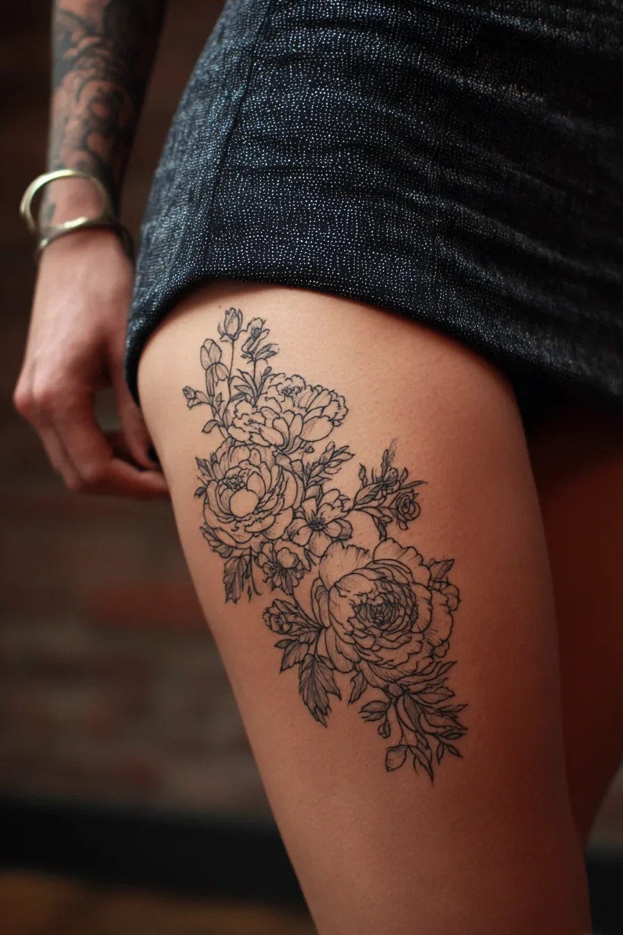 Botanical Linework in Full Bloom