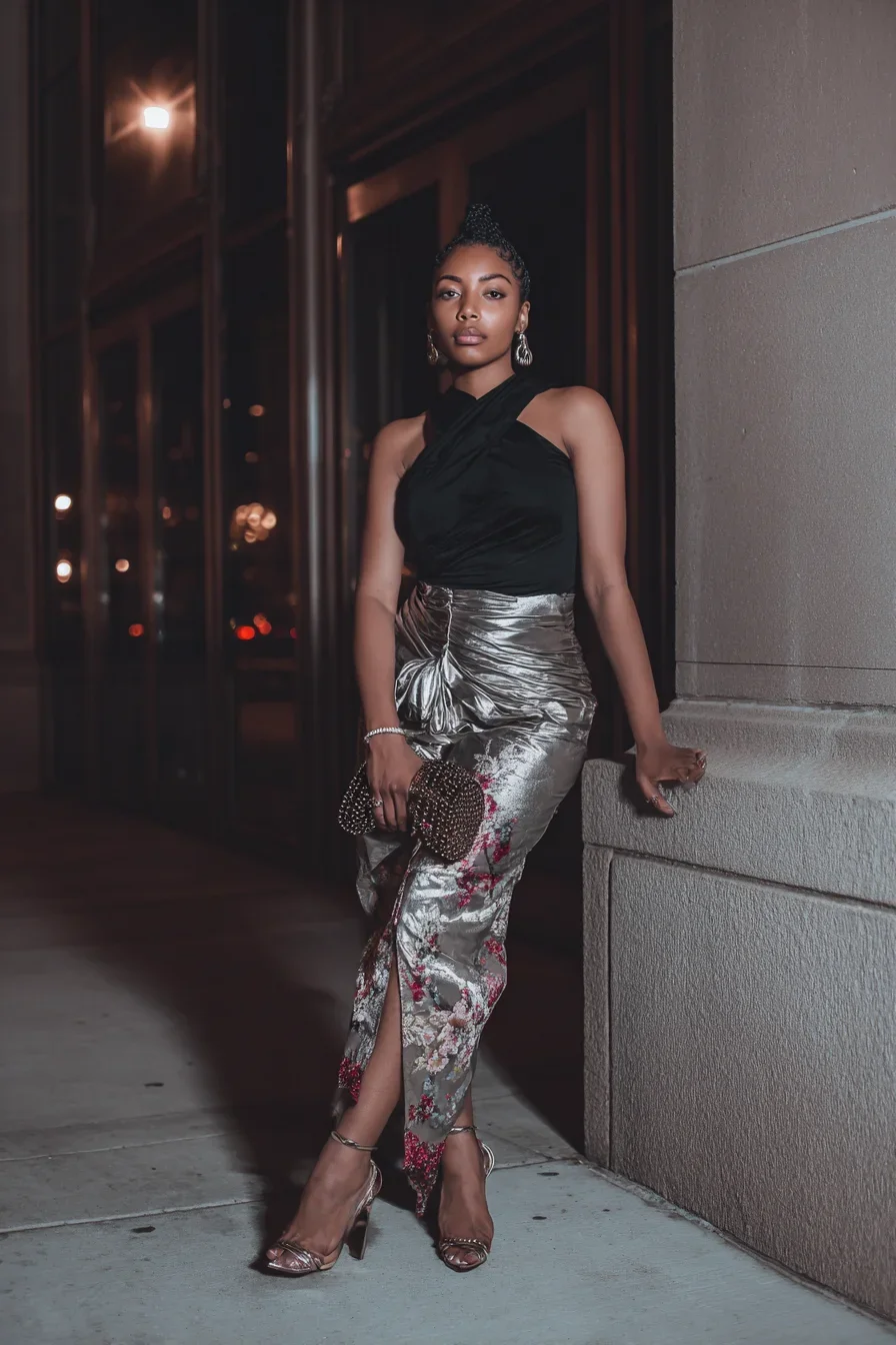 City Nights in Metallic Florals