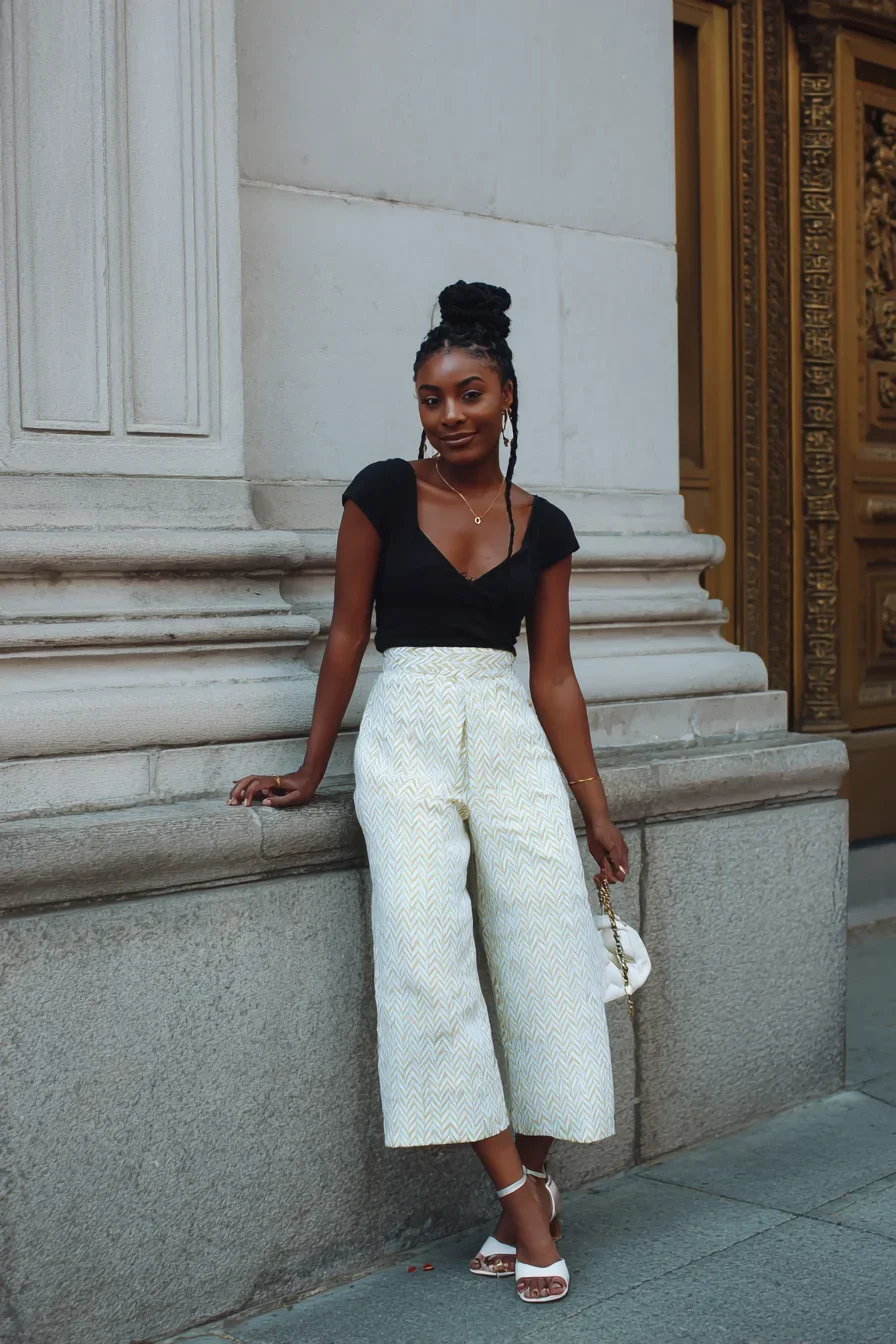 City Summer in Chevron Trousers