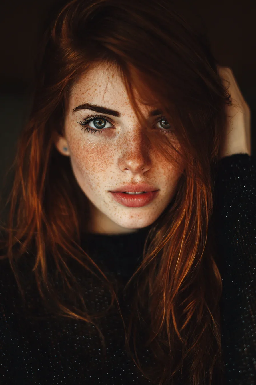 Copper Hair and Cool Blue Eyes