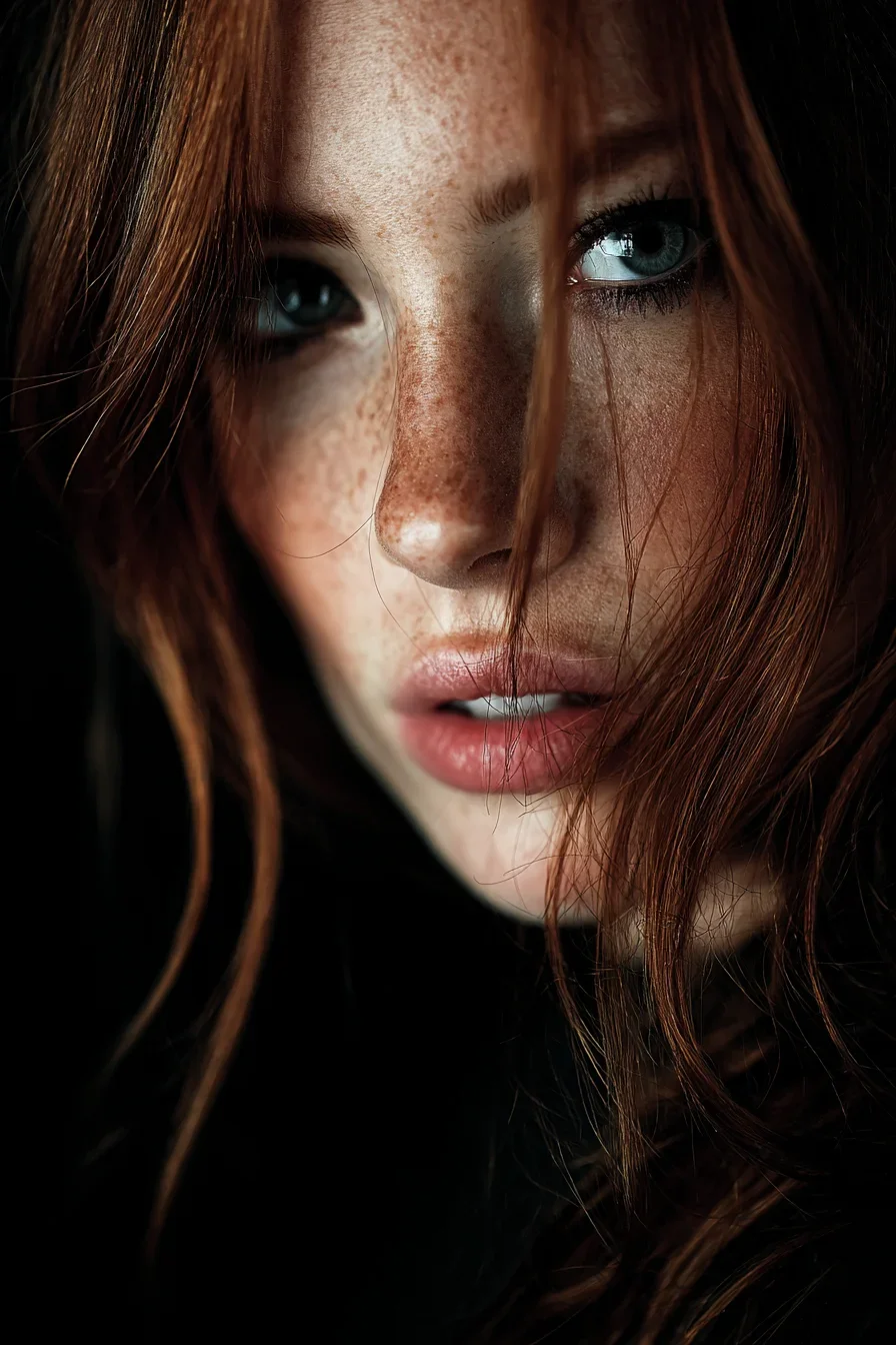 Copper Hair and Pale Blue Eyes