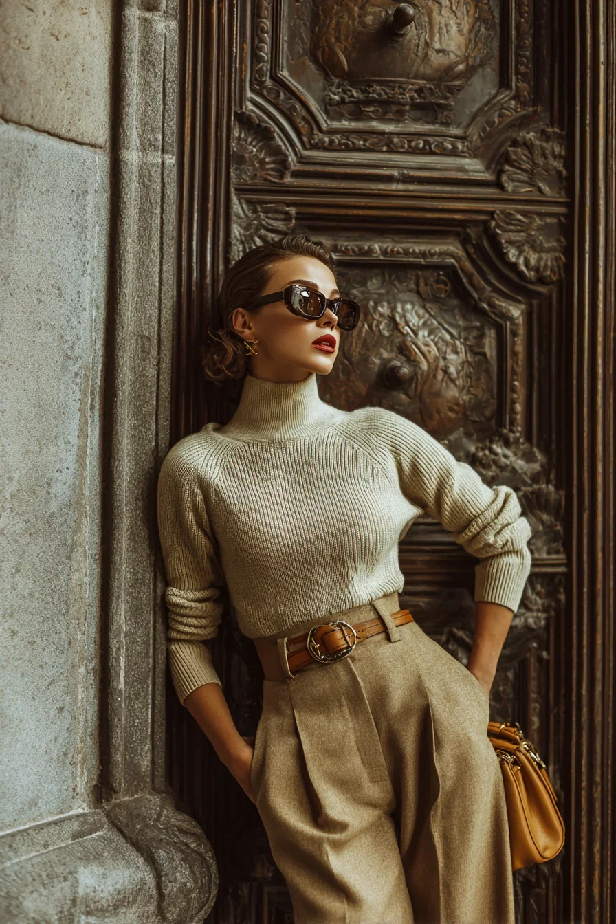 Cream Knit and Camel Tones