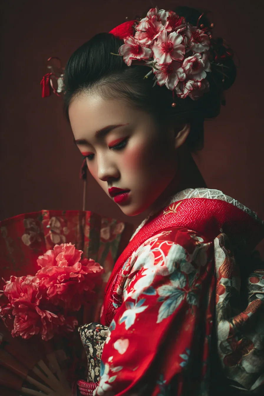 Crimson Bloom in Still Silence