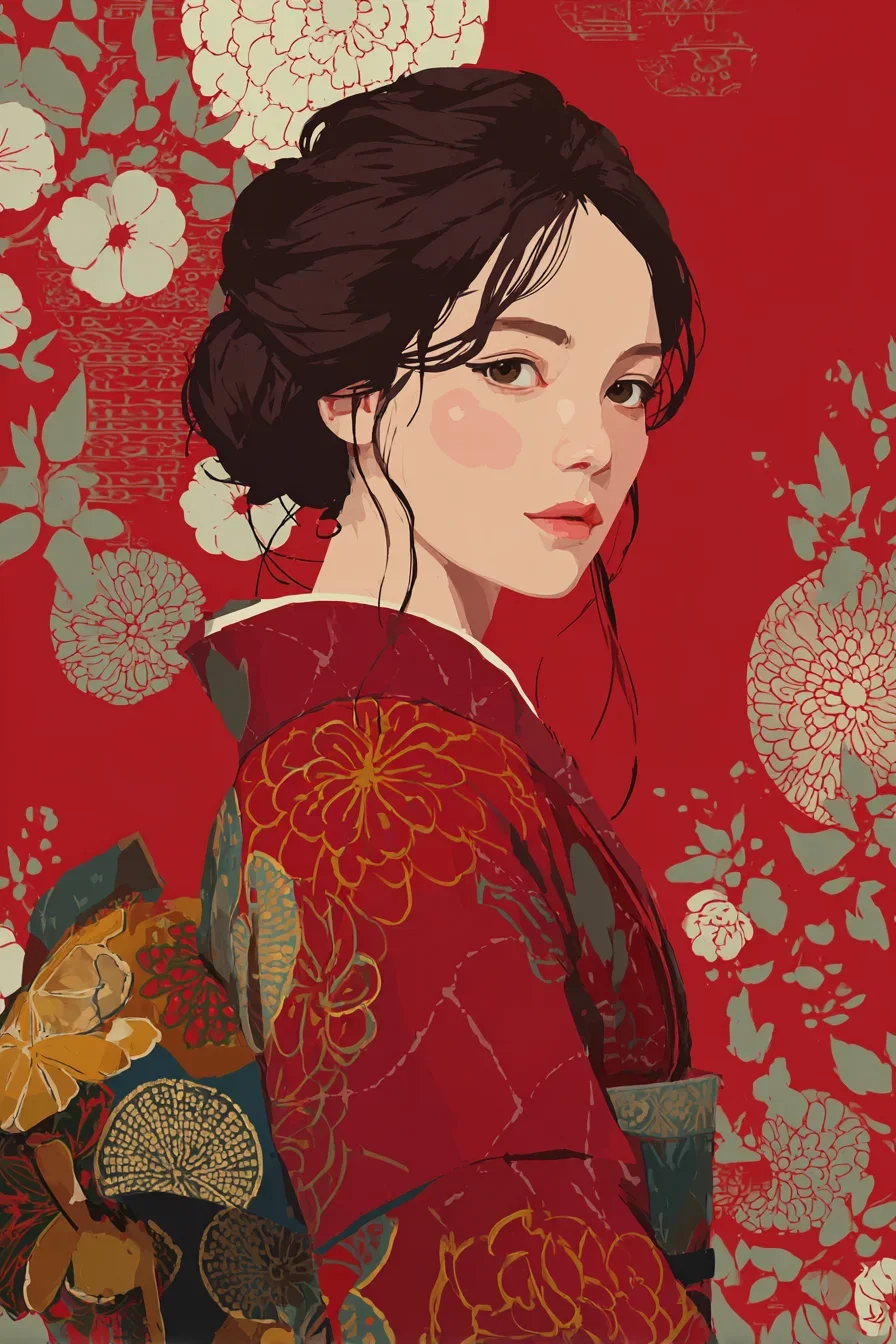 Crimson Bloom, Quiet Gaze