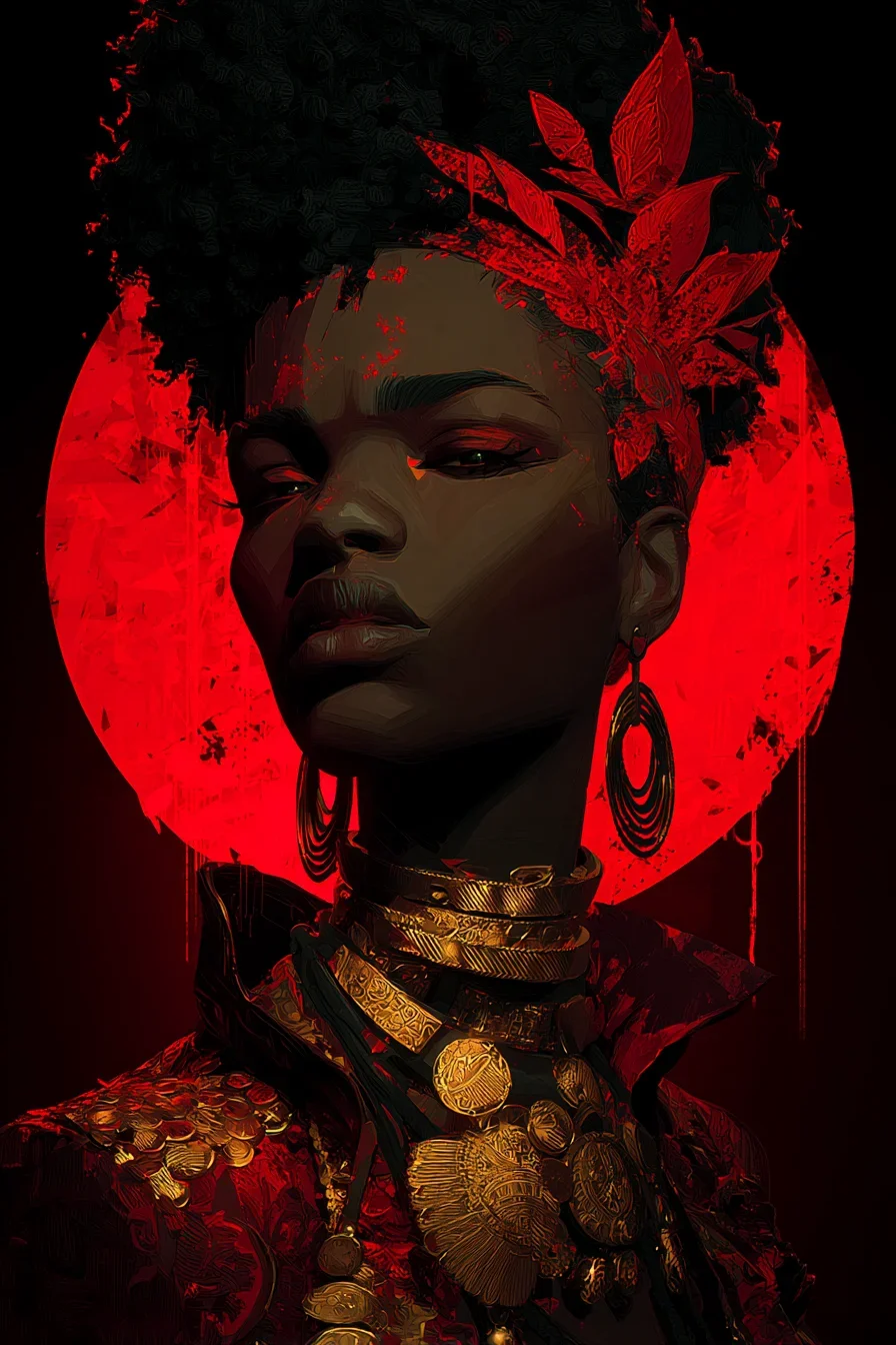 Crimson Halo, Gold and Shadow
