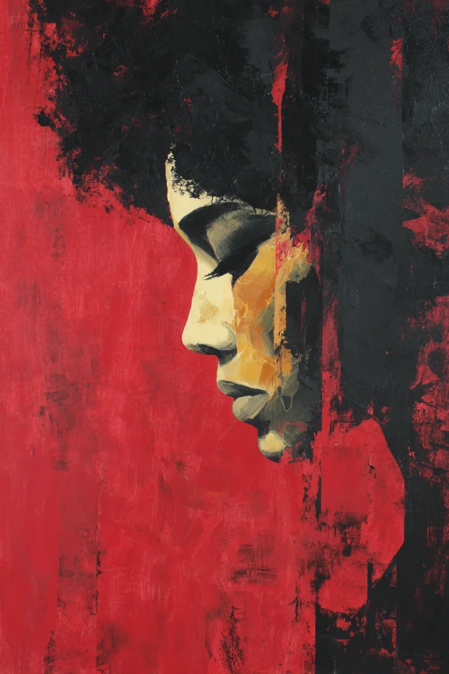 Crimson Shadow Portrait