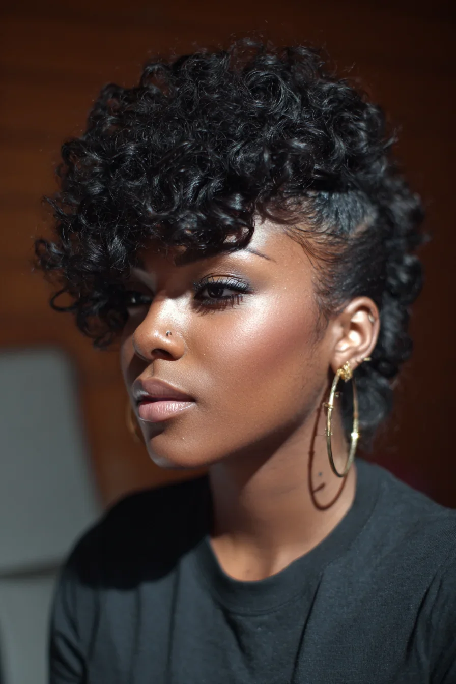 Curly Crop with Shaved Sides