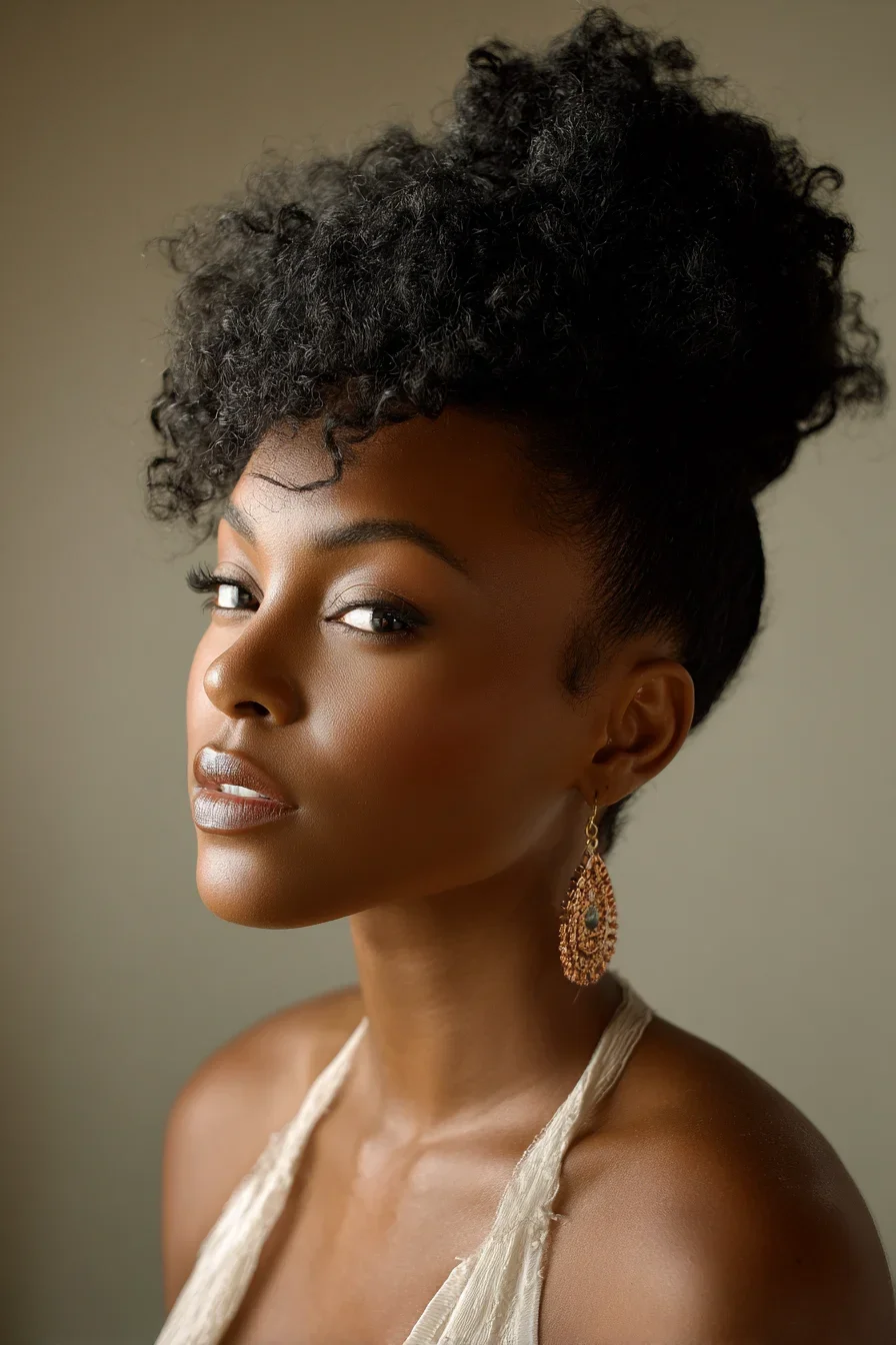 Curly Updo with Soft Baby Hairs