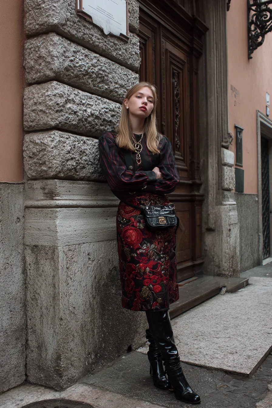 Dark Florals on a Milan Street