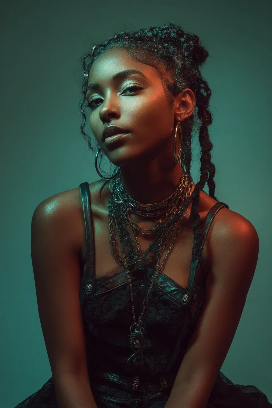 Dark Glamour Under Teal Light