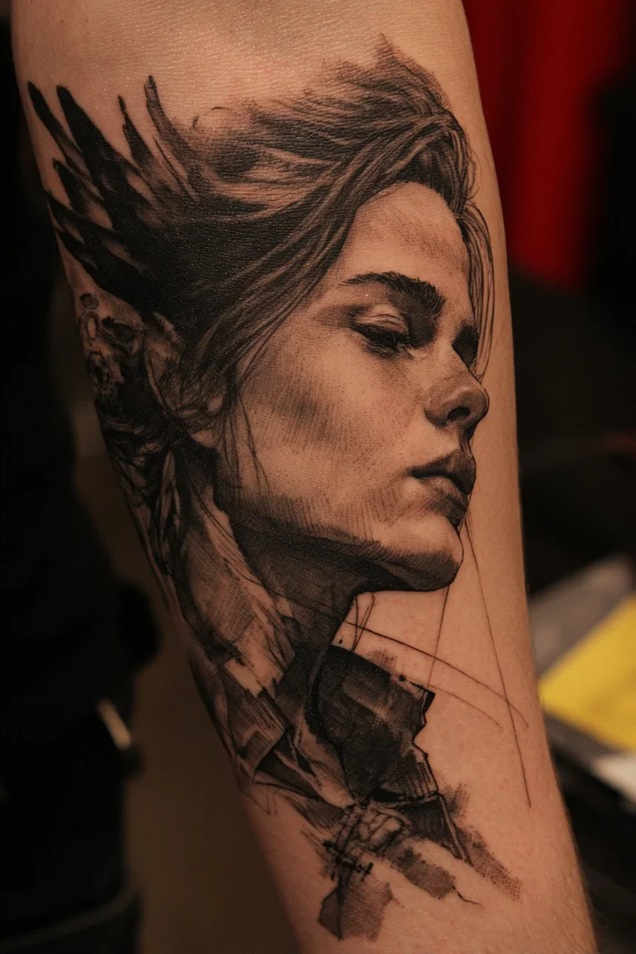 Dark Portrait in Black and Grey