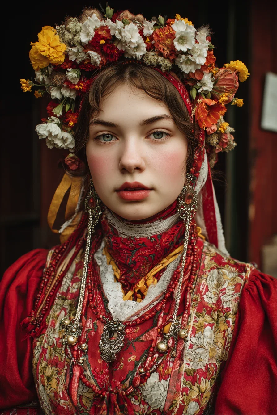 Dressed in Russian Folk Tradition