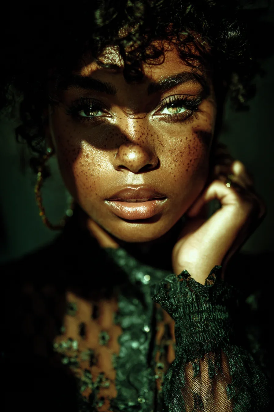 Emerald Light and Freckled Skin