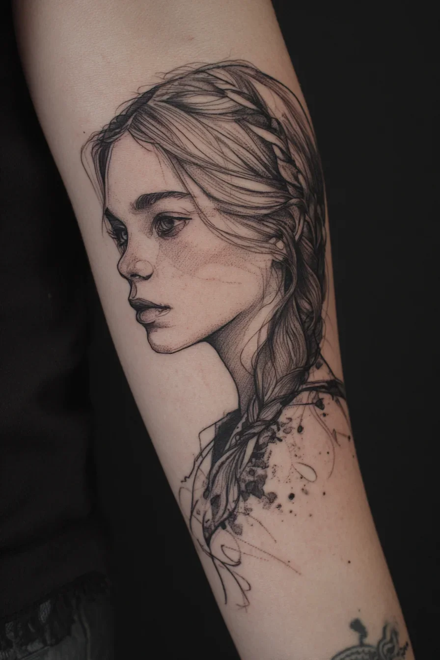 Fine Line Portrait in Ink