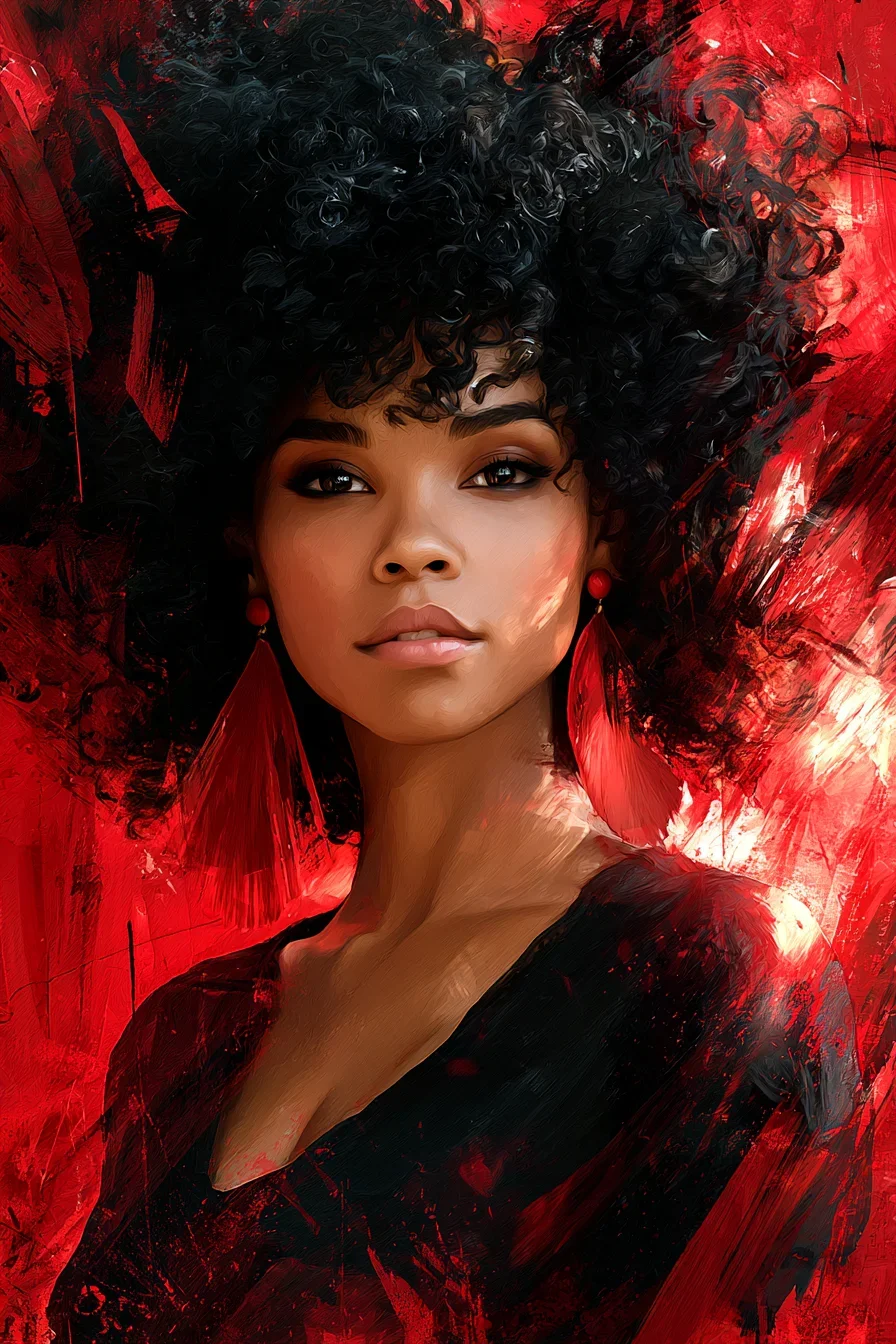 Fire and Curls in Crimson