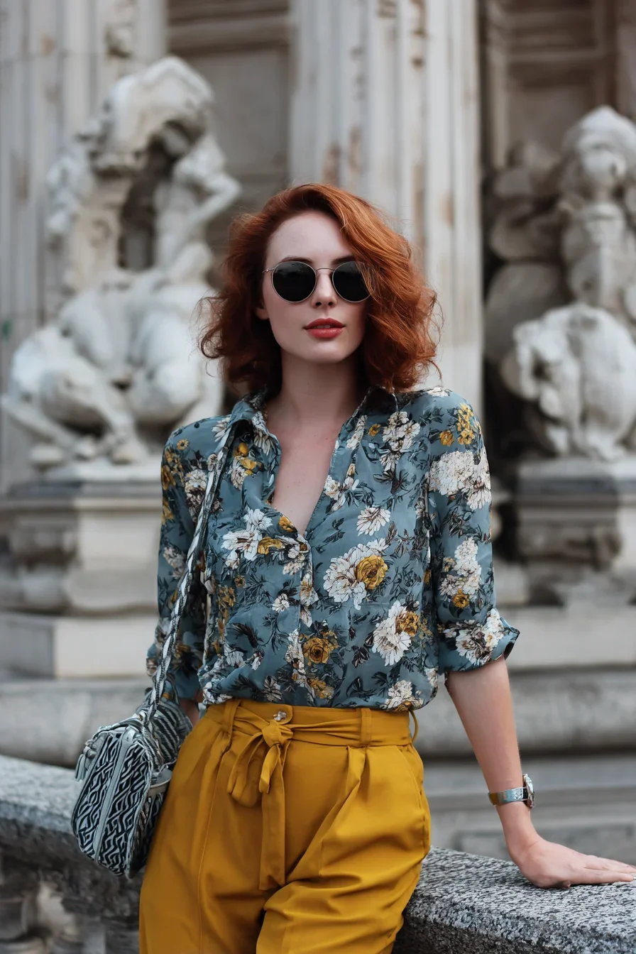 Florals and Gold Against Stone
