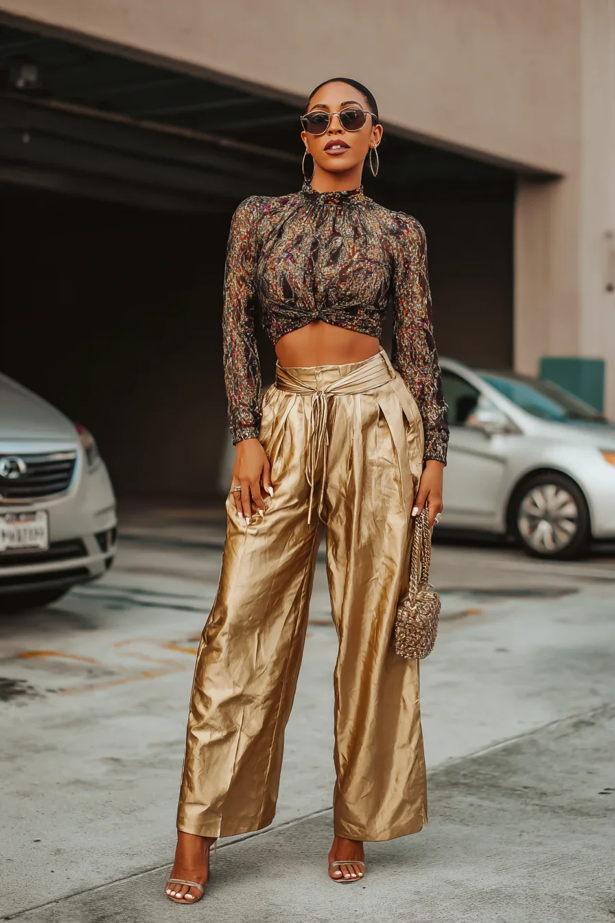 Gold Metallic Street Style Moment