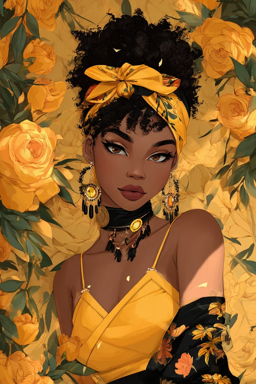 Golden Blooms and Bold Jewelry