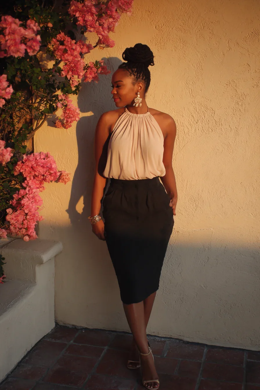 Golden Hour Against the Bougainvillea