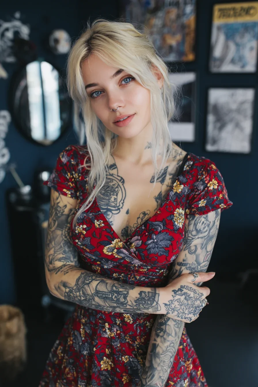 Ink and Florals in the Studio