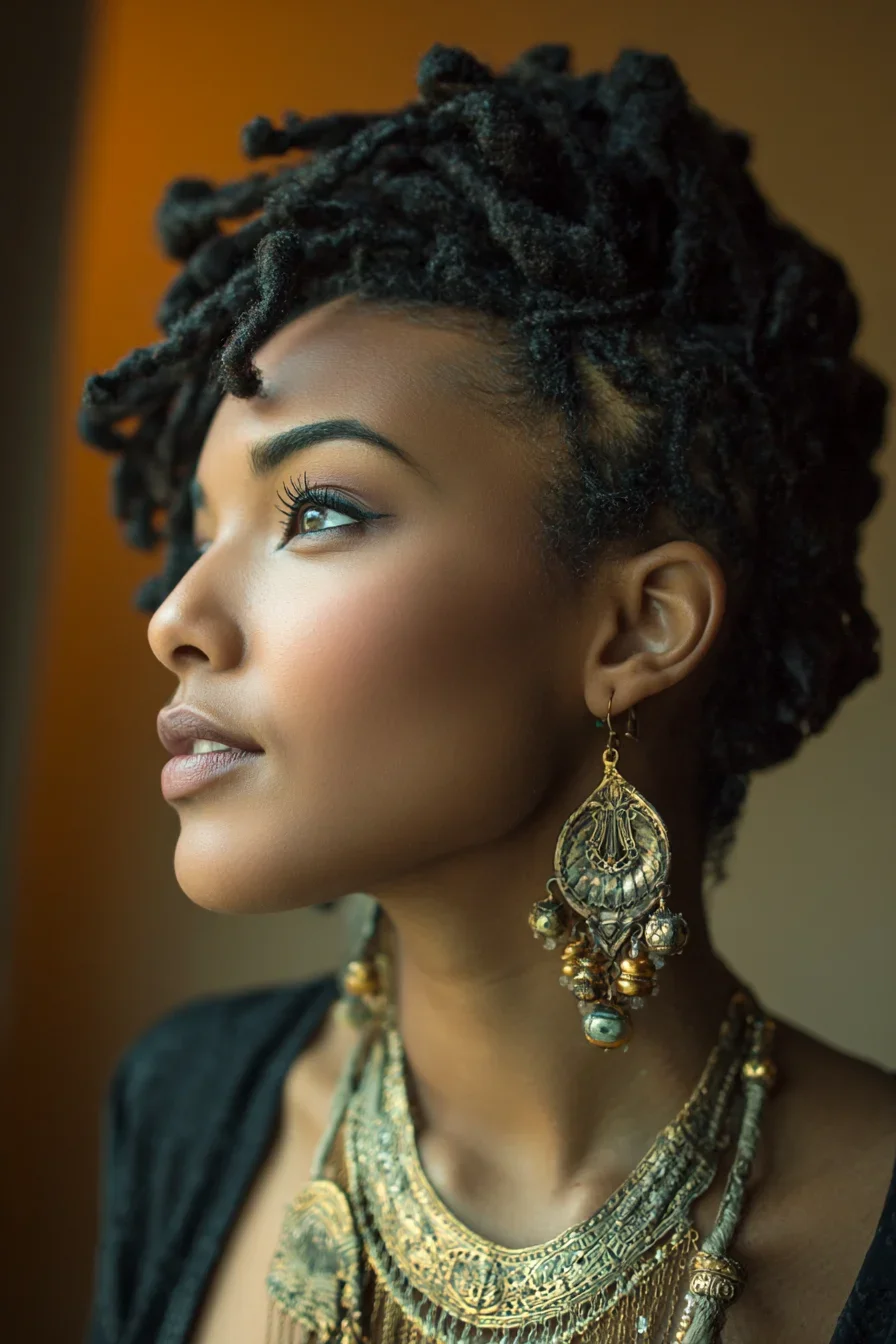 Locs Swept Into a Crown