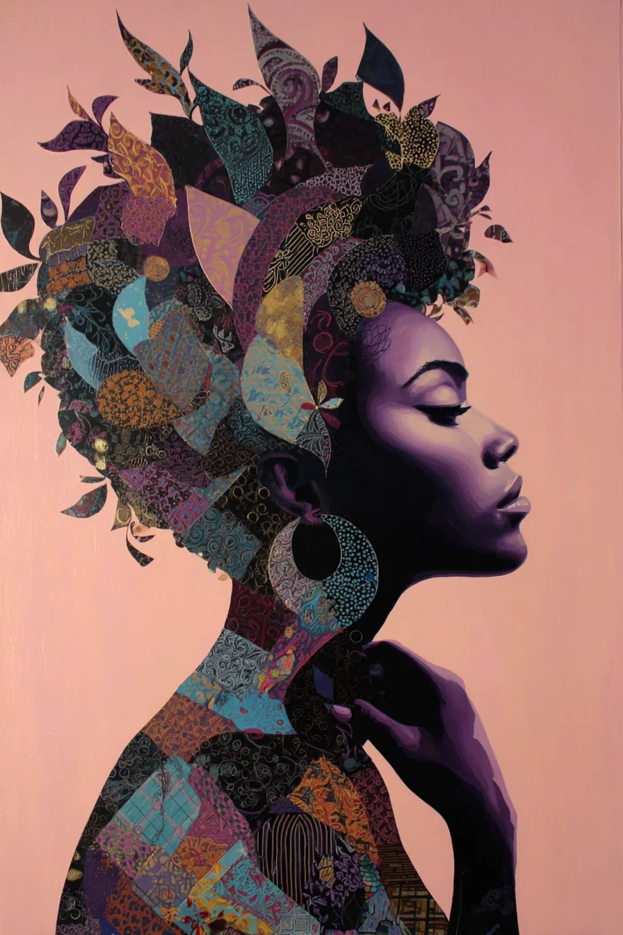Patchwork Crown in Purple