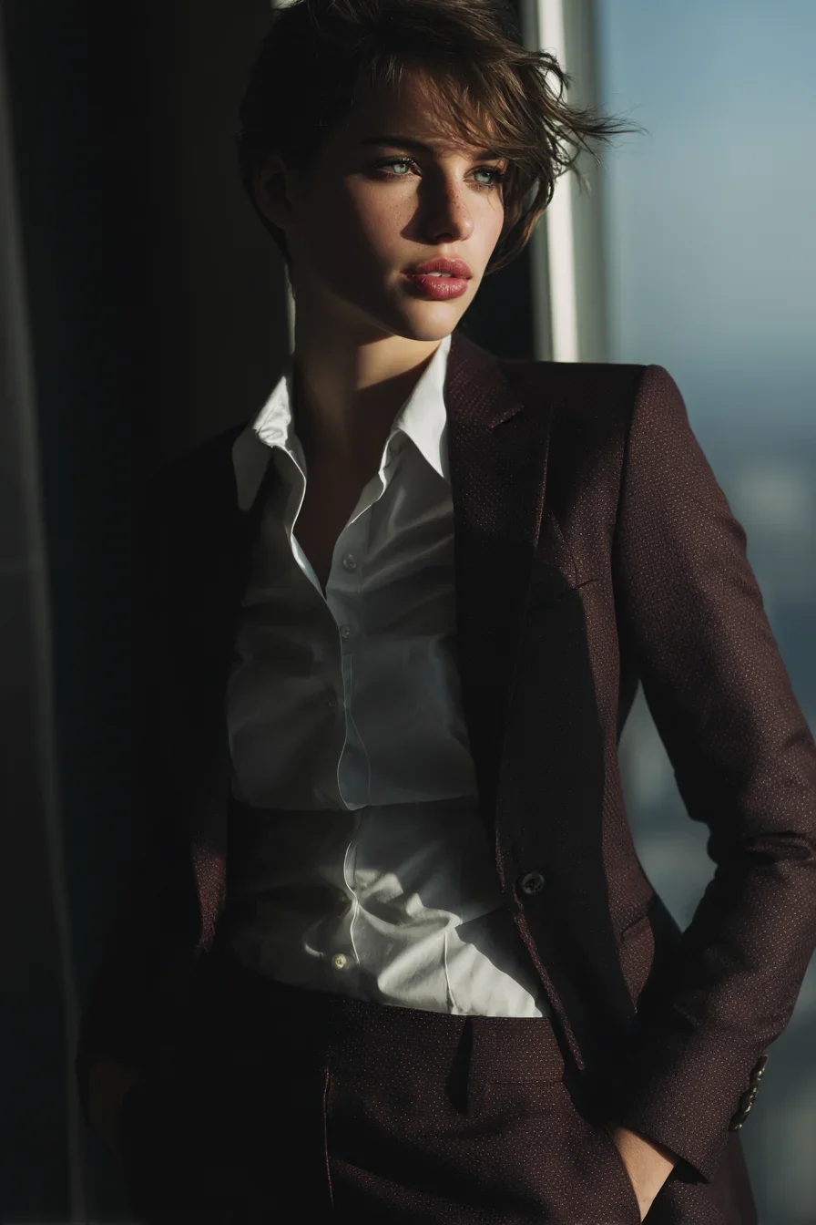 Power Dressing in Deep Burgundy