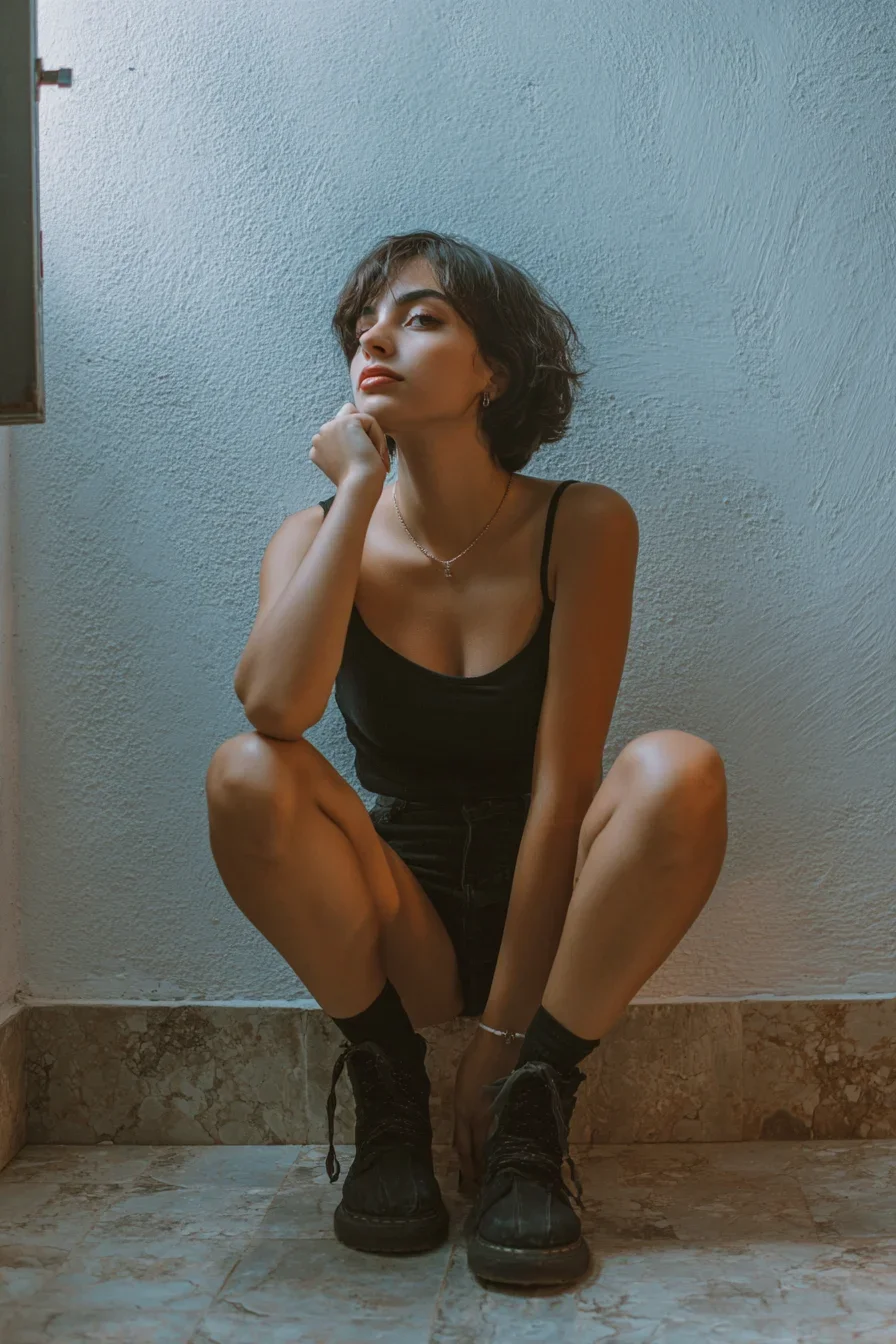 Quiet Moment Against the Wall