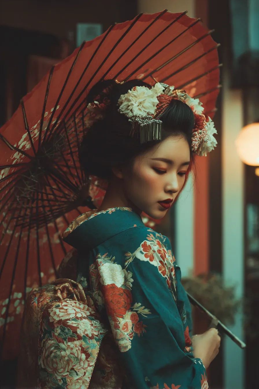 Quiet Moment in Traditional Dress