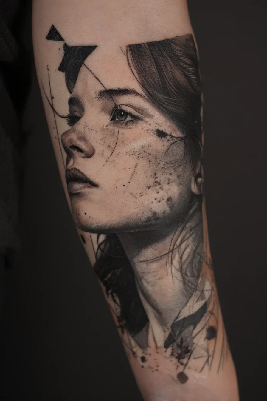 Realism Portrait Tattoo on Forearm
