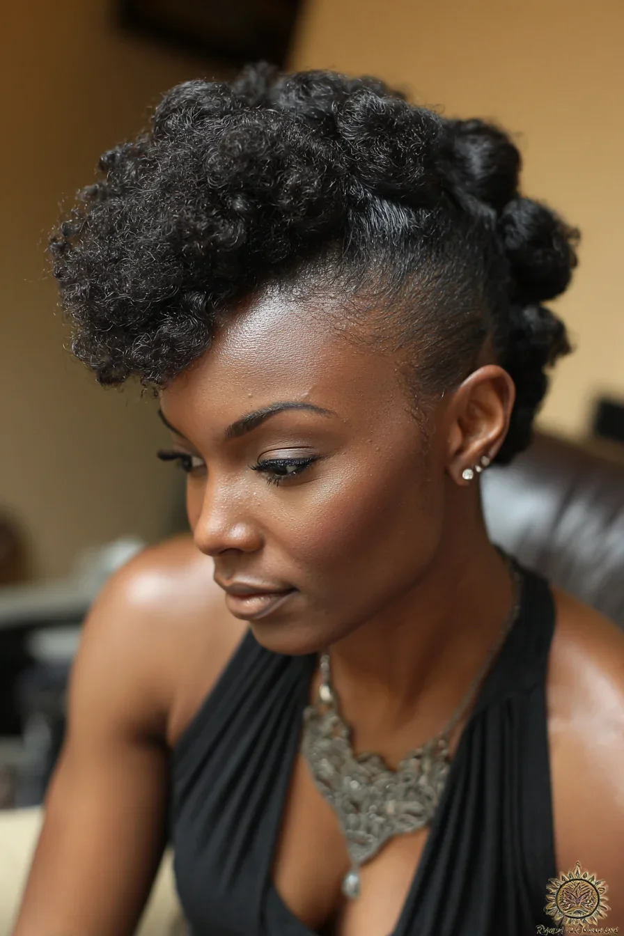 Sculpted Curls with a Shaved Side