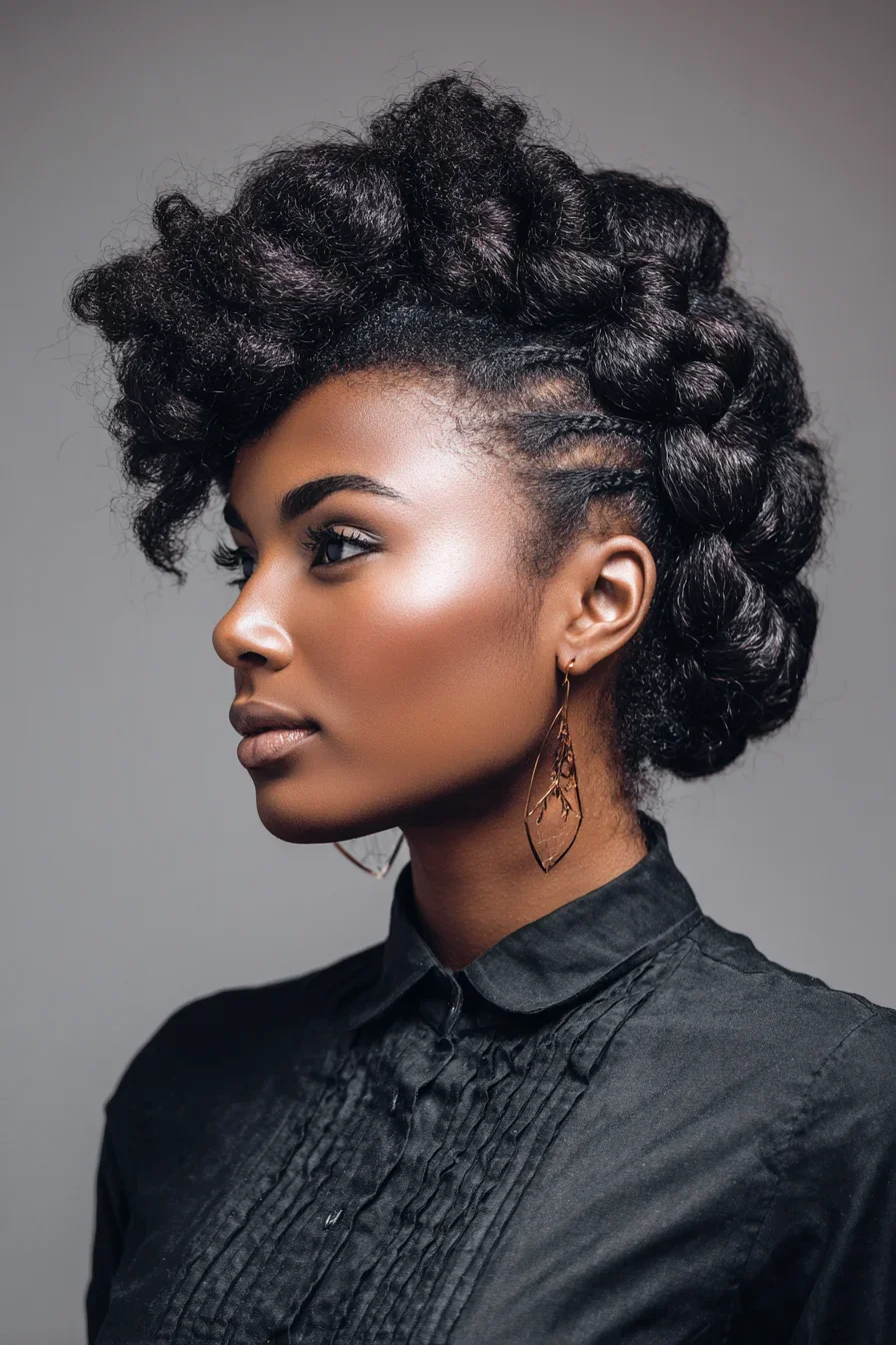 Sculptural Curls Meet Braided Sides