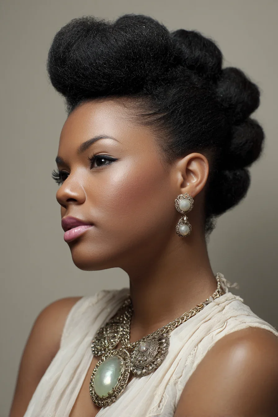 Sculptural Updo With Old Hollywood Glamour