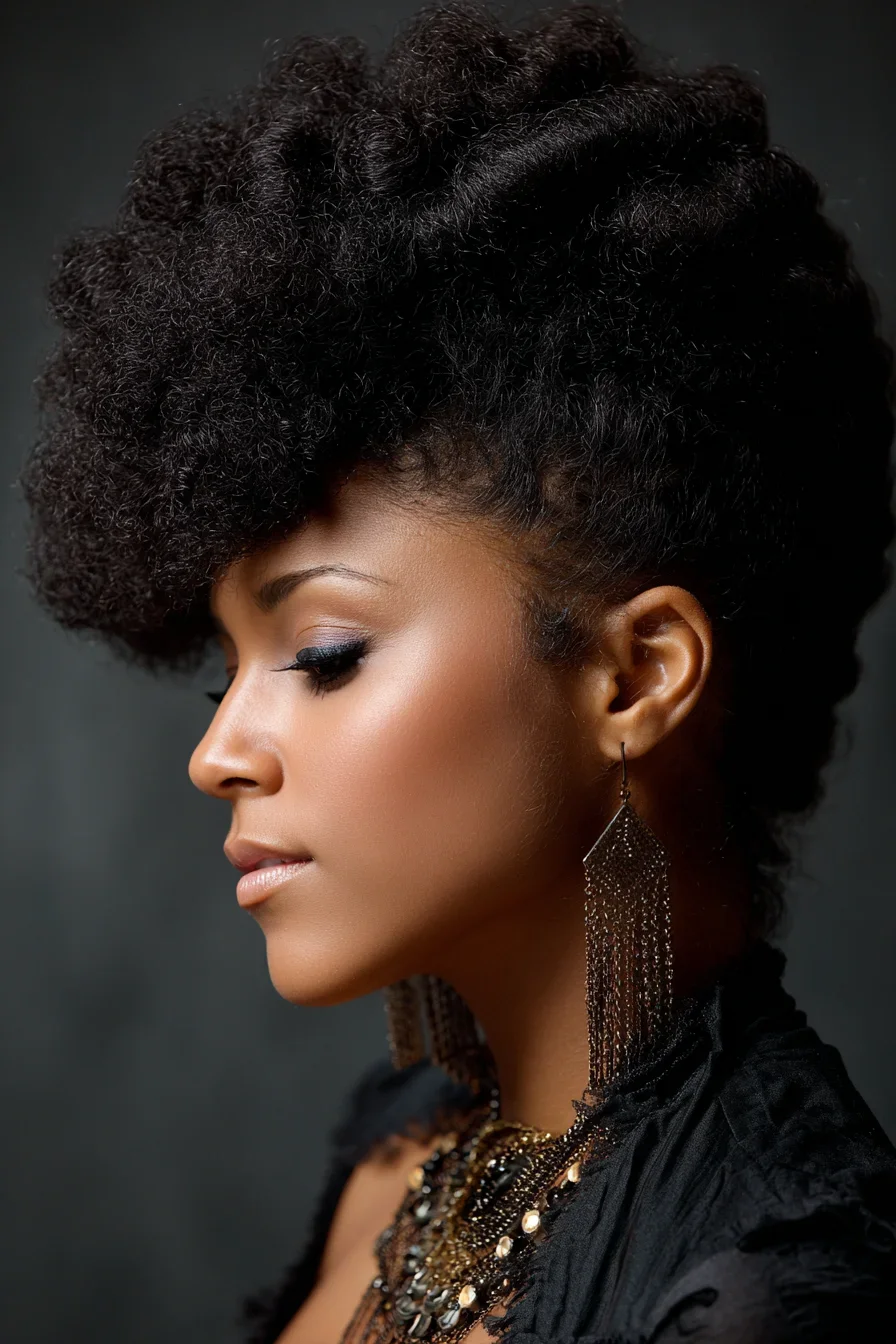 Sculptured Natural Afro Mohawk
