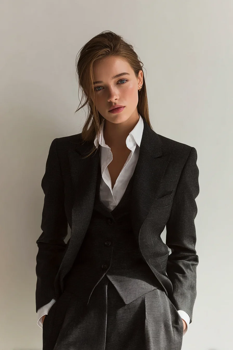 Sharp in a Dark Three-Piece Suit