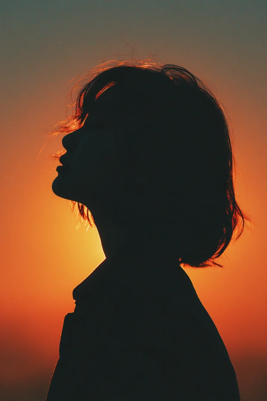 Silhouette Against a Burning Sky